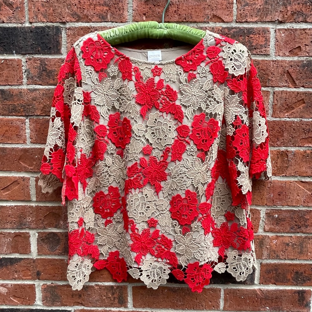 Chico's Crochet Floral Lace